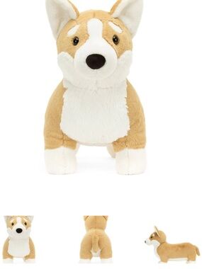 Jellycat Tan & White Betty Corgi Dog Toy